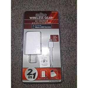 AC Charger With Sync & Charger‎ Cable MICRO USB DEVICES White